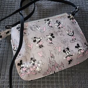 Disney Parks Mickey and Minnie Mouse Crossbody Bag - Black and Pink. No Flaws